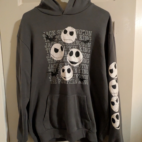 Disney Gray Jack Skellington Hoodie - Picture 1 of 1